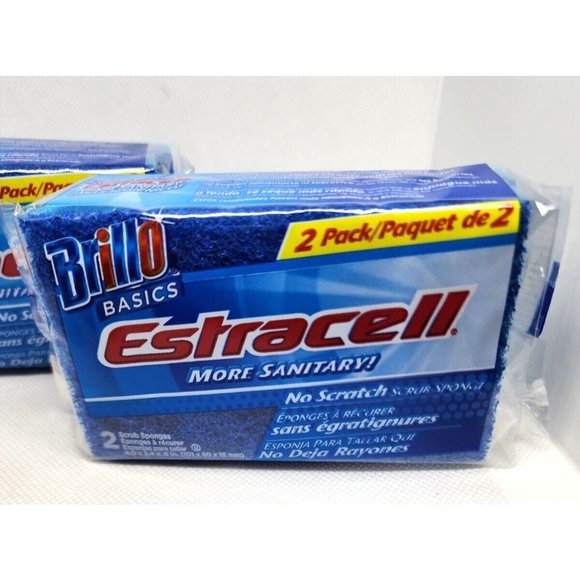 2 Brillo Basics Estracelli Sanitary 2 Pack No Scratch 2010 Armaly Soft Scrub Pad - Picture 2 of 16